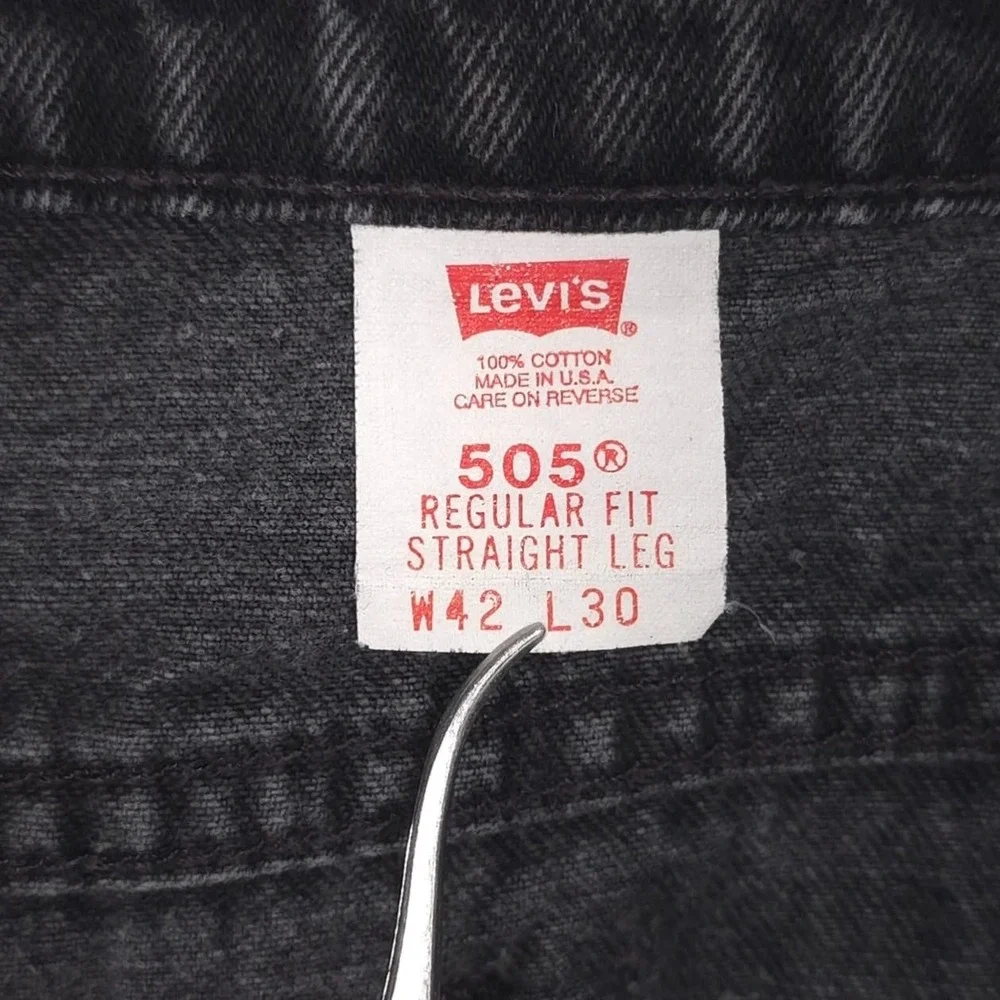 Levi's Vintage Orange Tab‎ 505 Jeans 40x30 Black USA MADE Regular Fit Straight